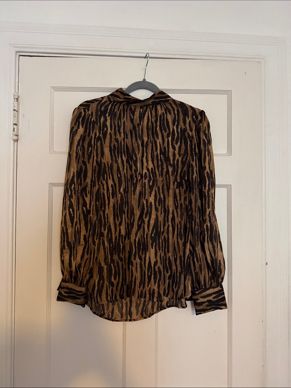 H&M Brown and Black Animal Print Blouse